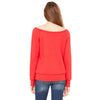 Bella + Canvas Women's Red Wide Neck Sweatshirt