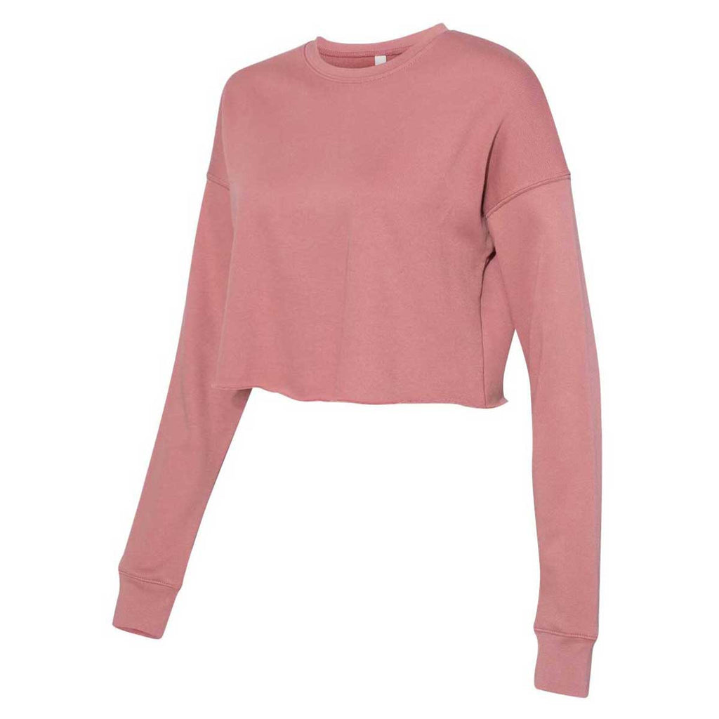 Bella + Canvas Women's Mauve Cropped Crew Fleece