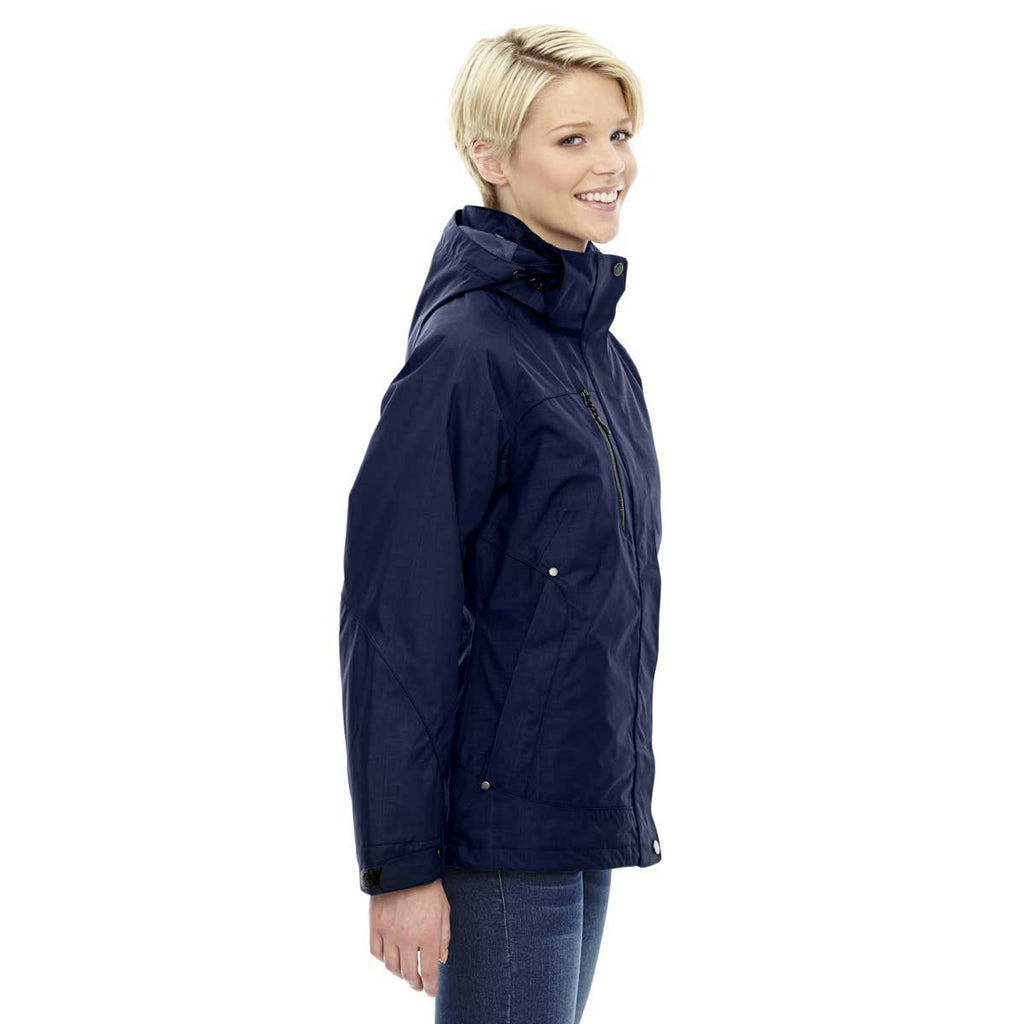 North End Women's Classic Navy Caprice 3-In-1 Jacket with Soft Shell Liner