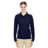 Core 365 Women's Classic Navy Pinnacle Performance Long-Sleeve Pique Polo