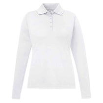 Core 365 Women's White Pinnacle Performance Long-Sleeve Pique Polo
