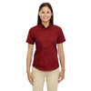 Core 365 Women's Classic Red Optimum Short-Sleeve Twill Shirt