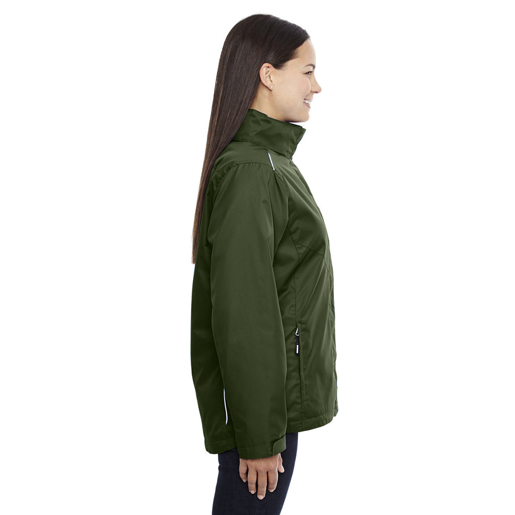 Core 365 Women's Forest Green Region 3-in-1 Jacket with Fleece Liner