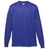 Augusta Sportswear Men's Purple Wicking Long-Sleeve T-Shirt