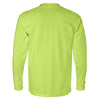 Bayside Men's Lime Green USA-Made Long Sleeve T-Shirt with Pocket