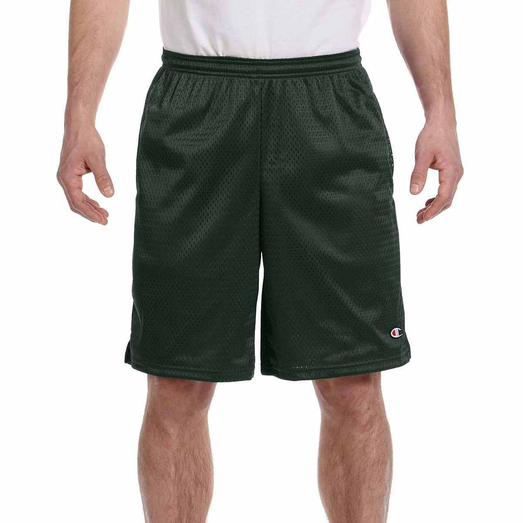 Champion Men's Athletic Dark Green 3.7-Ounce Mesh Short with Pockets