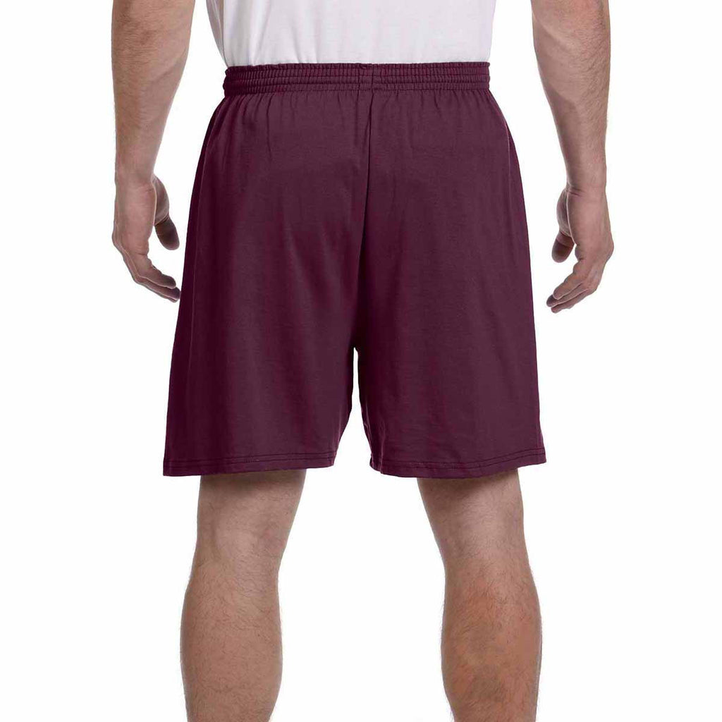 Champion Men's Maroon 6-Ounce Cotton Gym Short