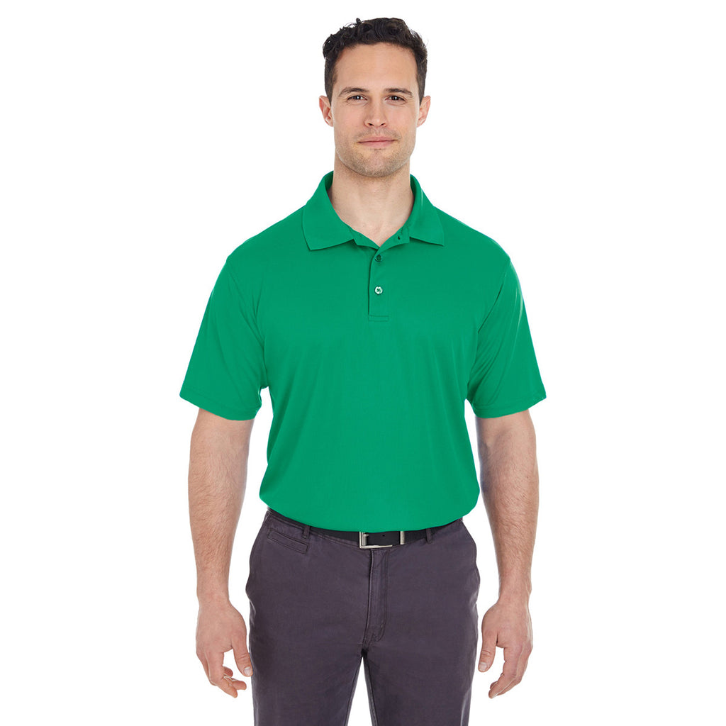 UltraClub Men's Kelly Cool & Dry Mesh Pique Polo