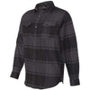 Burnside Men's Black Snap Front Long Sleeve Plaid Flannel Shirt