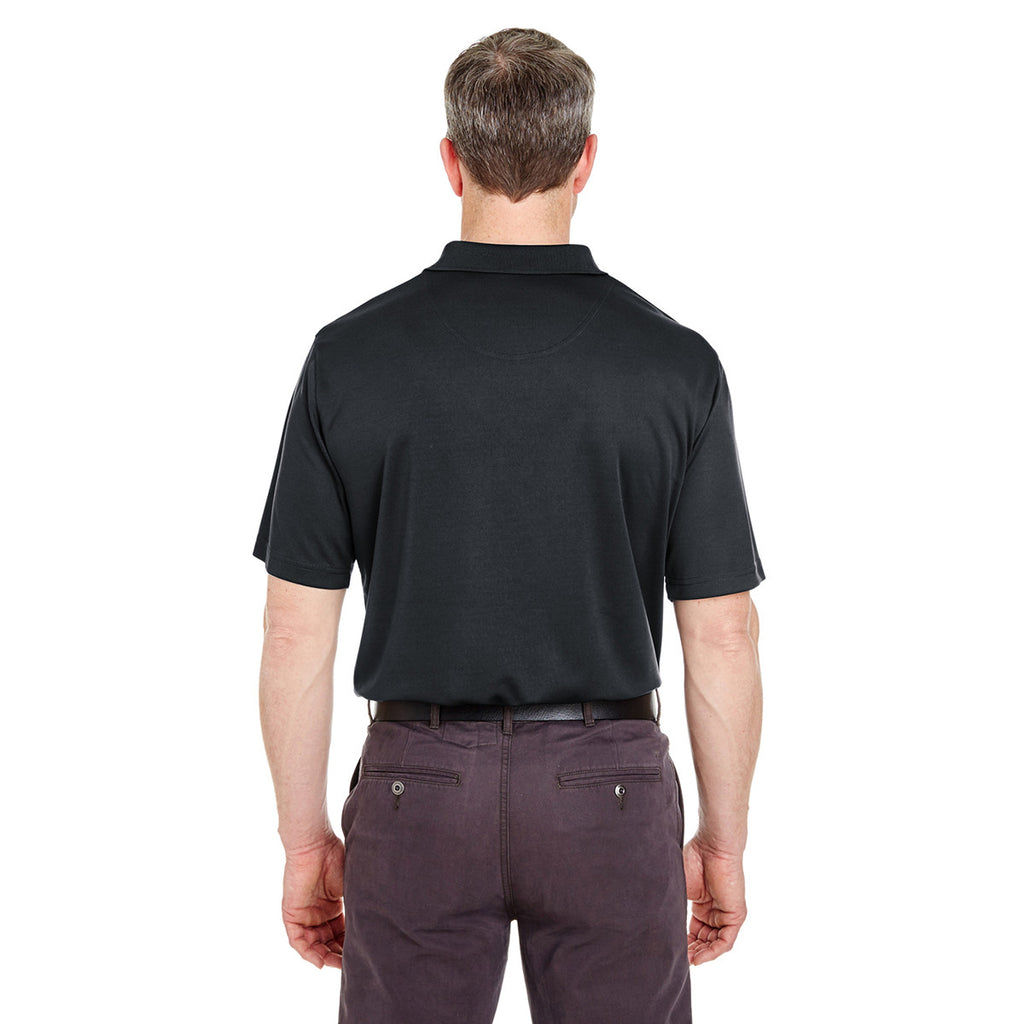 UltraClub Men's Black Tall Cool & Dry Sport Polo