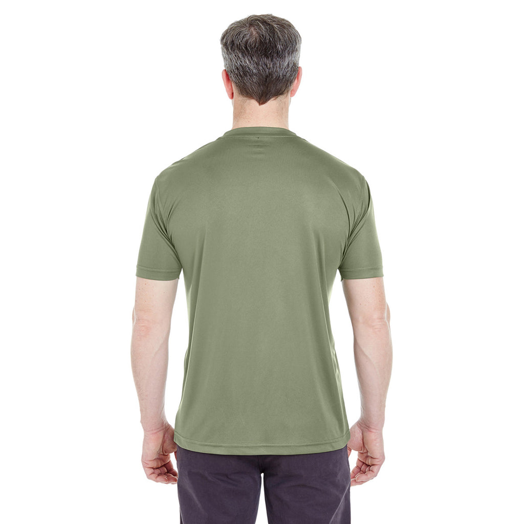 UltraClub Men's Military Green Cool & Dry Sport Performance Interlock T-Shirt