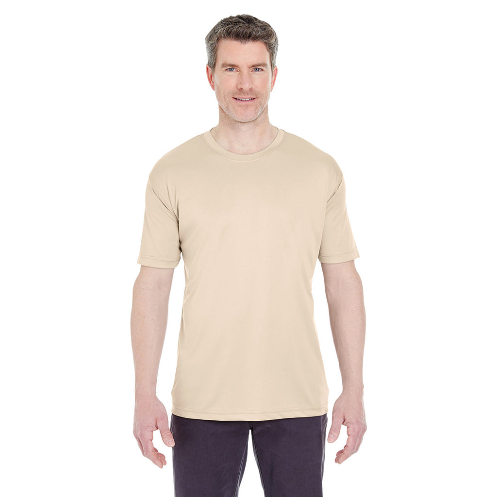 UltraClub Men's Sand Cool & Dry Sport Performance Interlock T-Shirt