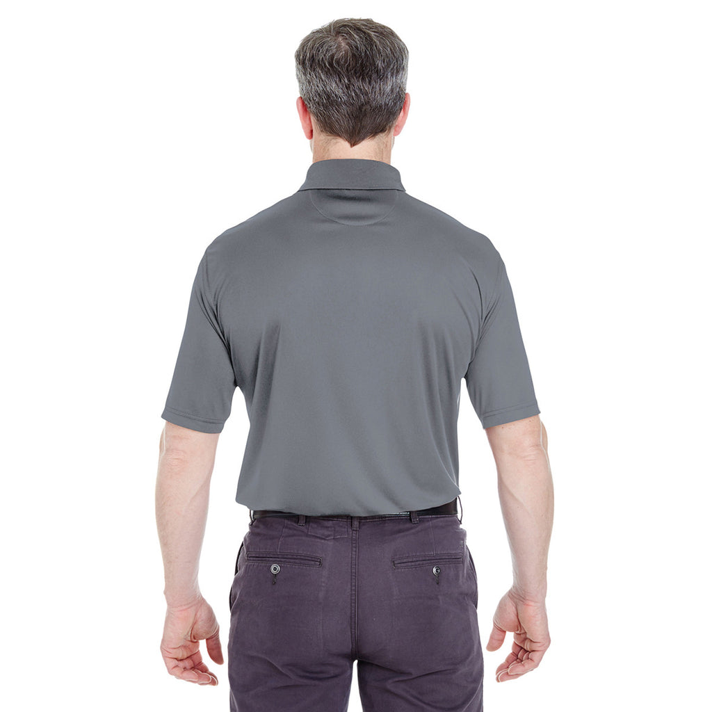 UltraClub Men's Charcoal Cool & Dry Sport Performance Interlock Polo