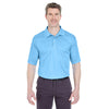 UltraClub Men's Columbia Blue Cool & Dry Sport Performance Interlock Polo