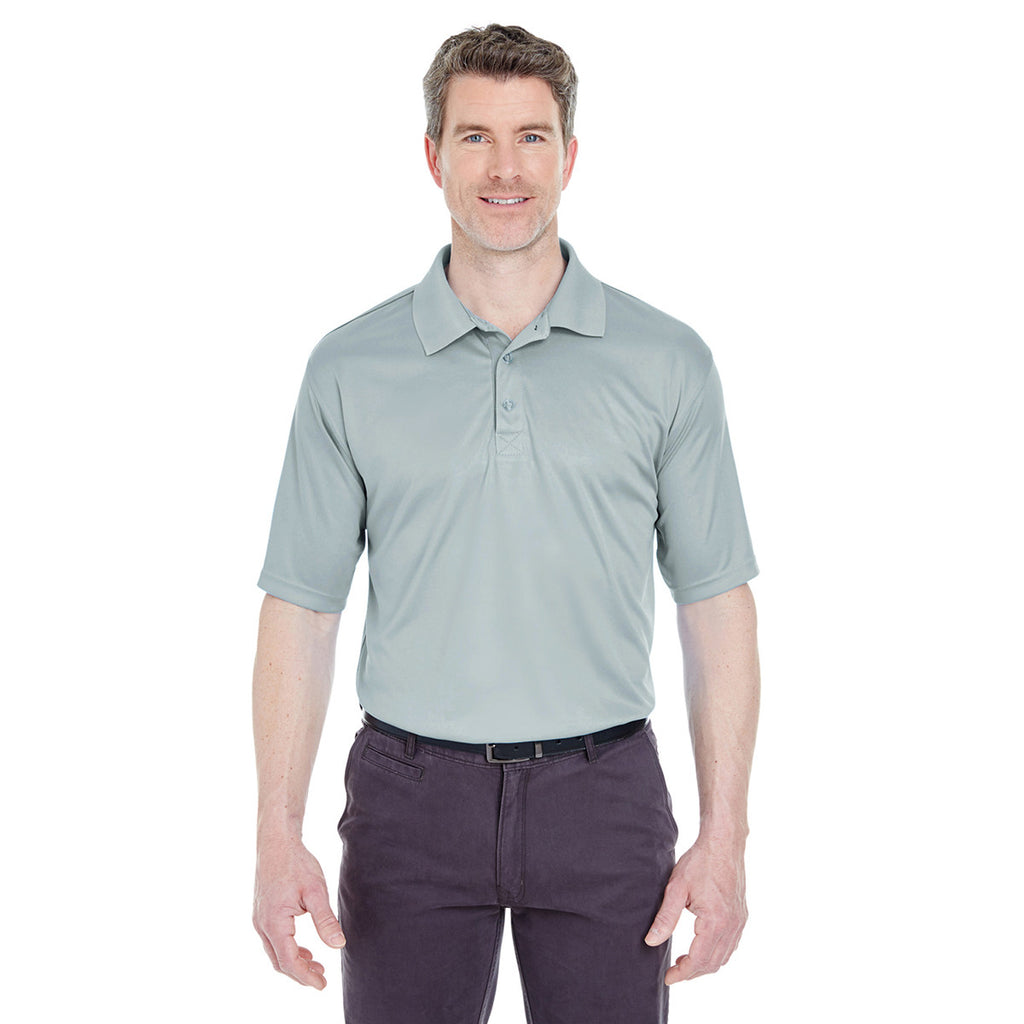 UltraClub Men's Grey Cool & Dry Sport Performance Interlock Polo