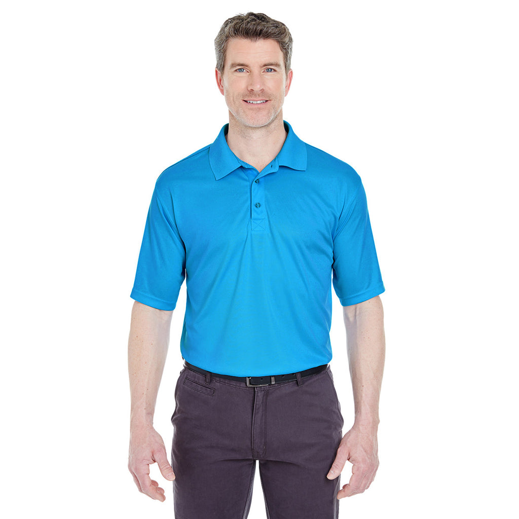 UltraClub Men's Sapphire Cool & Dry Sport Performance Interlock Polo