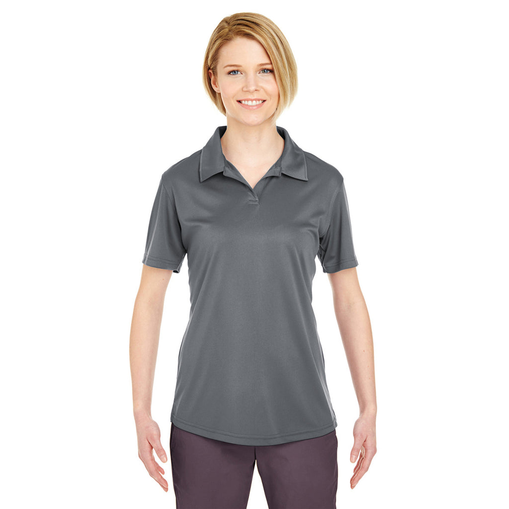 UltraClub Women's Charcoal Cool & Dry Sport Performance Interlock Polo