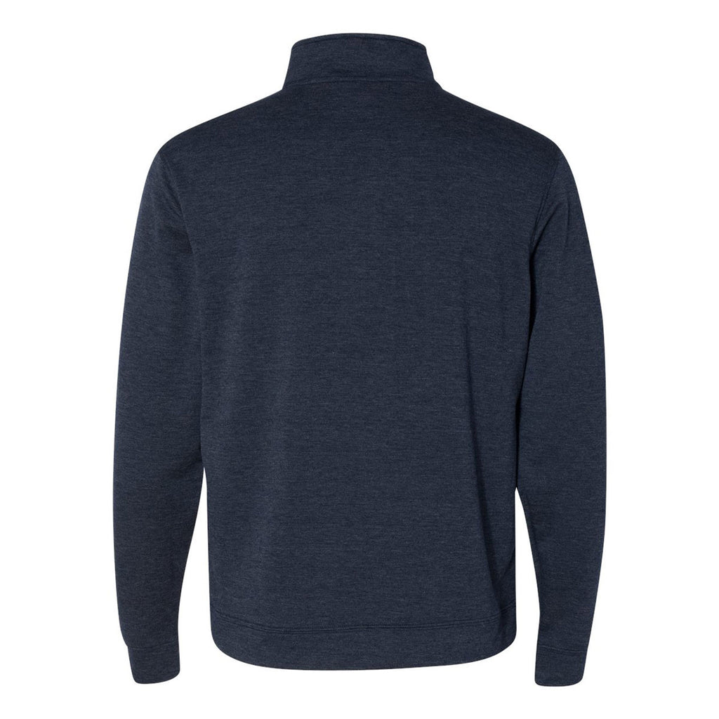 J. America Men's Navy Heather Omega Stretch Terry Quarter-Zip Pullover