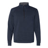 J. America Men's Navy Heather Omega Stretch Terry Quarter-Zip Pullover