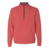 J. America Men's Red Heather Omega Stretch Terry Quarter-Zip Pullover