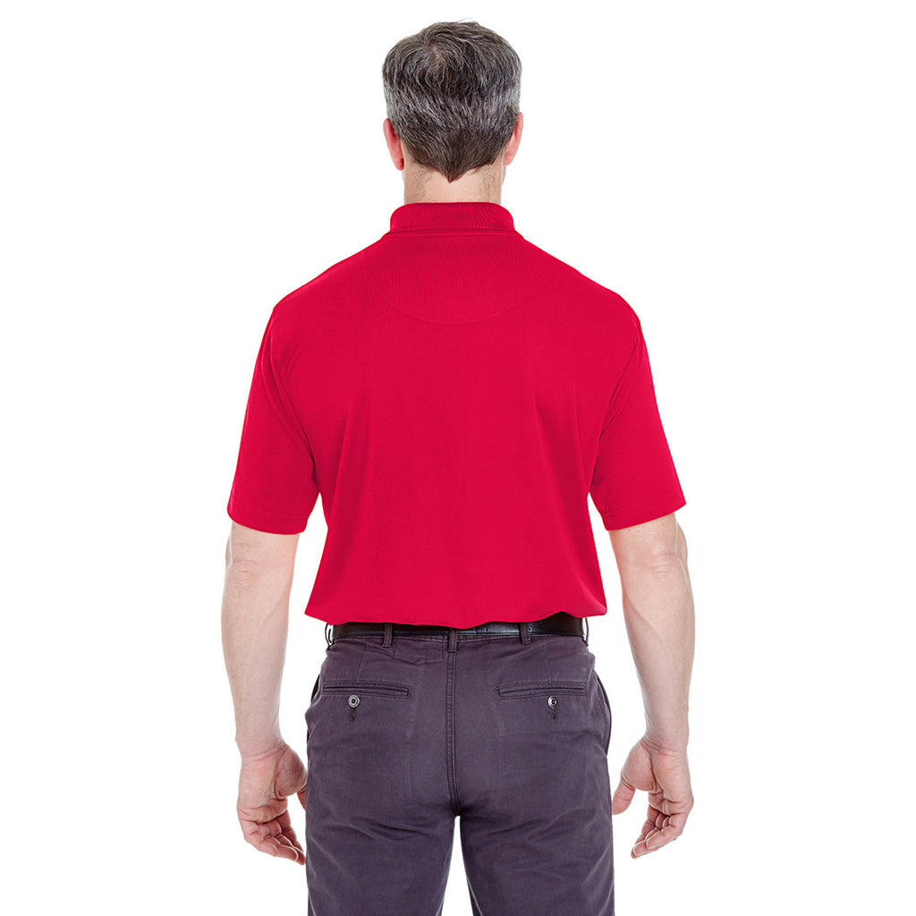 UltraClub Men's Red Cool & Dry Stain-Release Performance Polo