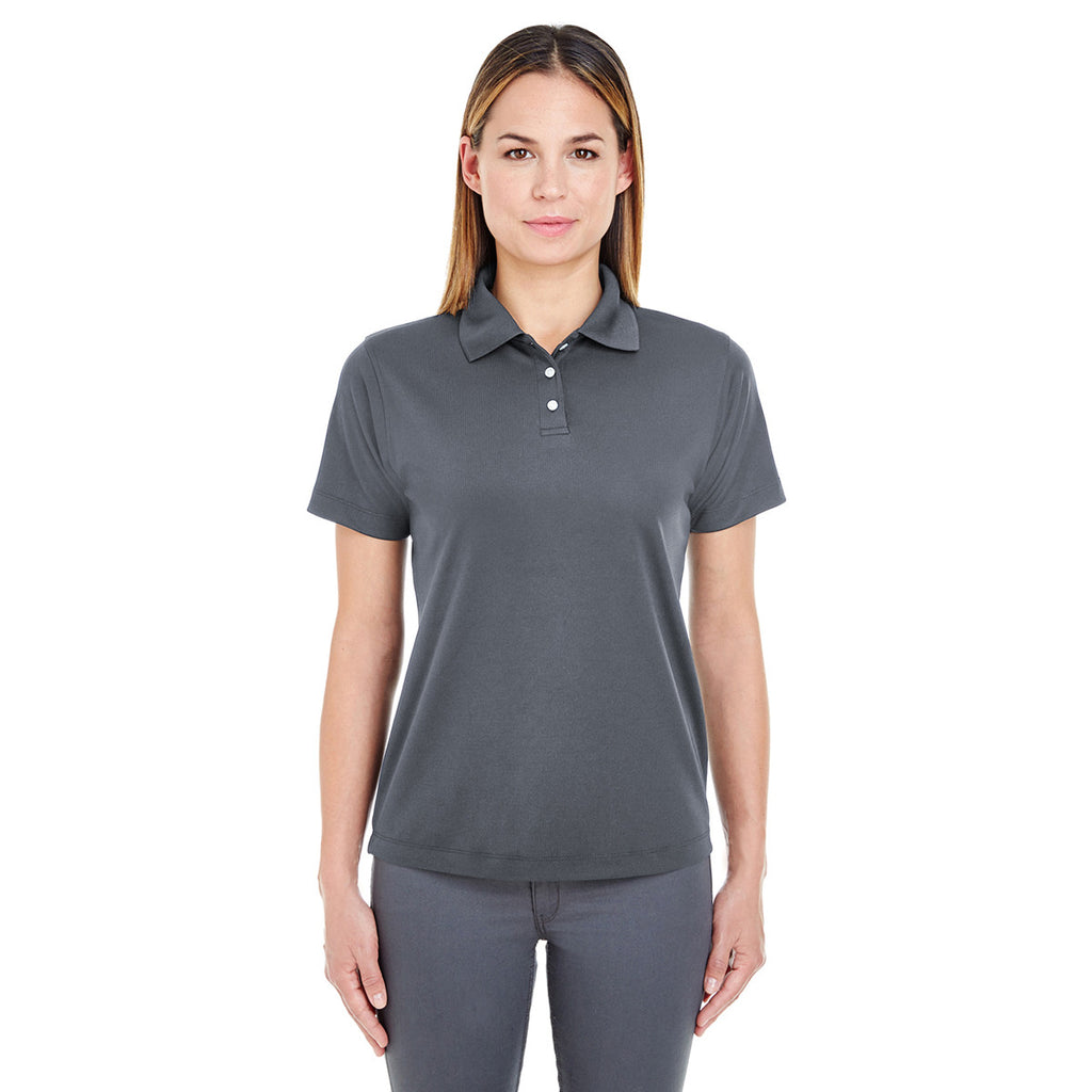 UltraClub Women's Charcoal Cool & Dry Stain-Release Performance Polo