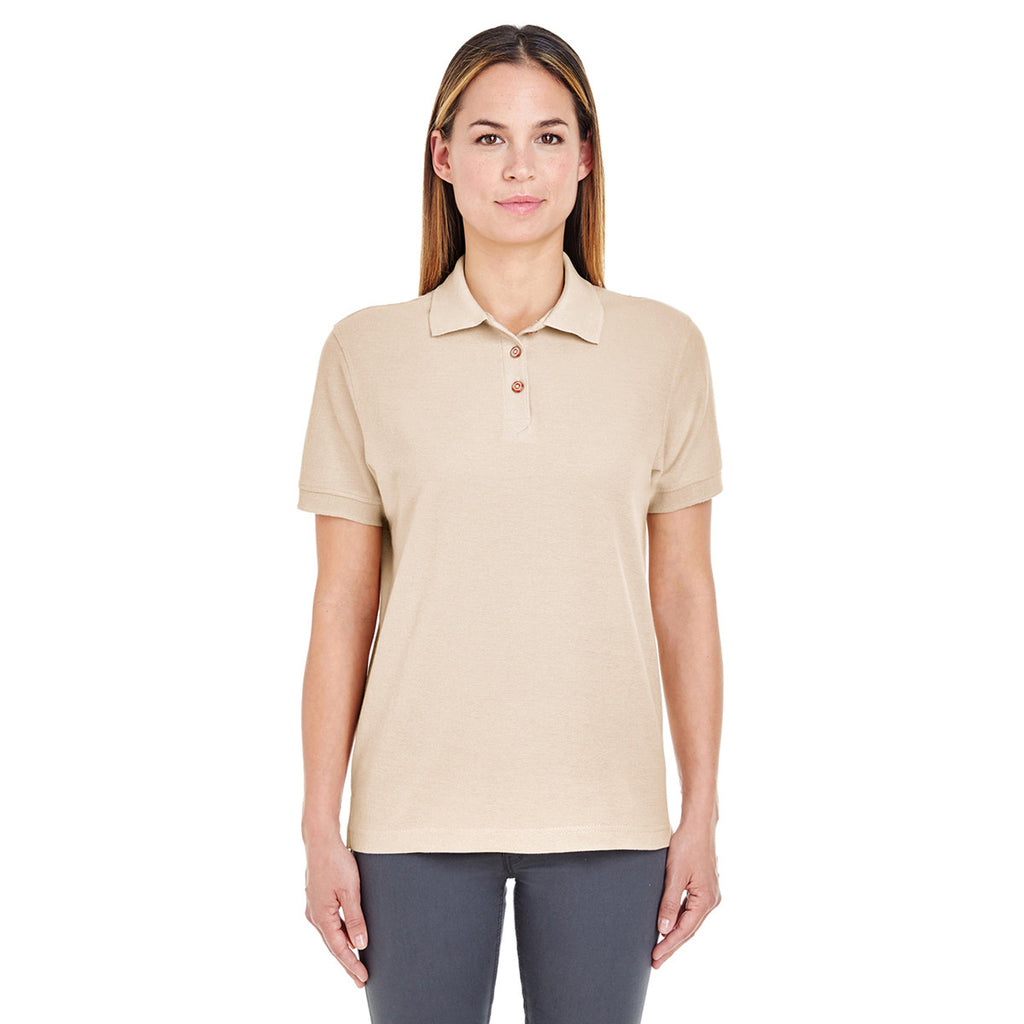 UltraClub Women's Stone Whisper Pique Polo