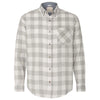 Weatherproof Men's Heather Grey/White Vintage Brushed Flannel Long Sleeve Shirt