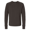 J. America Men's Black Ripple Fleece Raglan Crewneck Sweatshirt