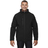 North End Men's Black Glacier Insulated Three-Layer Jacket with Detachable Hood