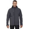 North End Men's Fossil Grey Prospect Two-Layer Fleece Bonded Soft Shell Hooded Jacket