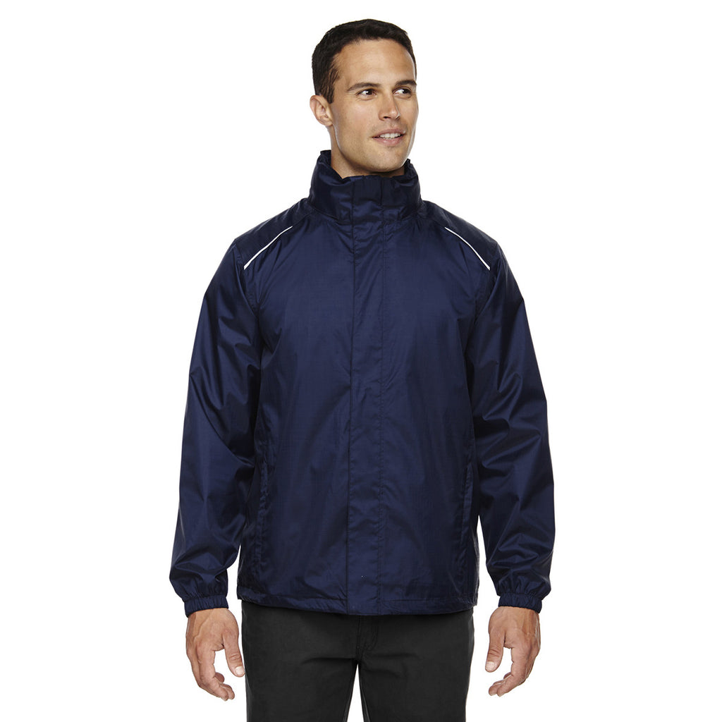 Core 365 Men's Classic Navy Climate Seam-Sealed Lightweight Variegated Ripstop Jacket