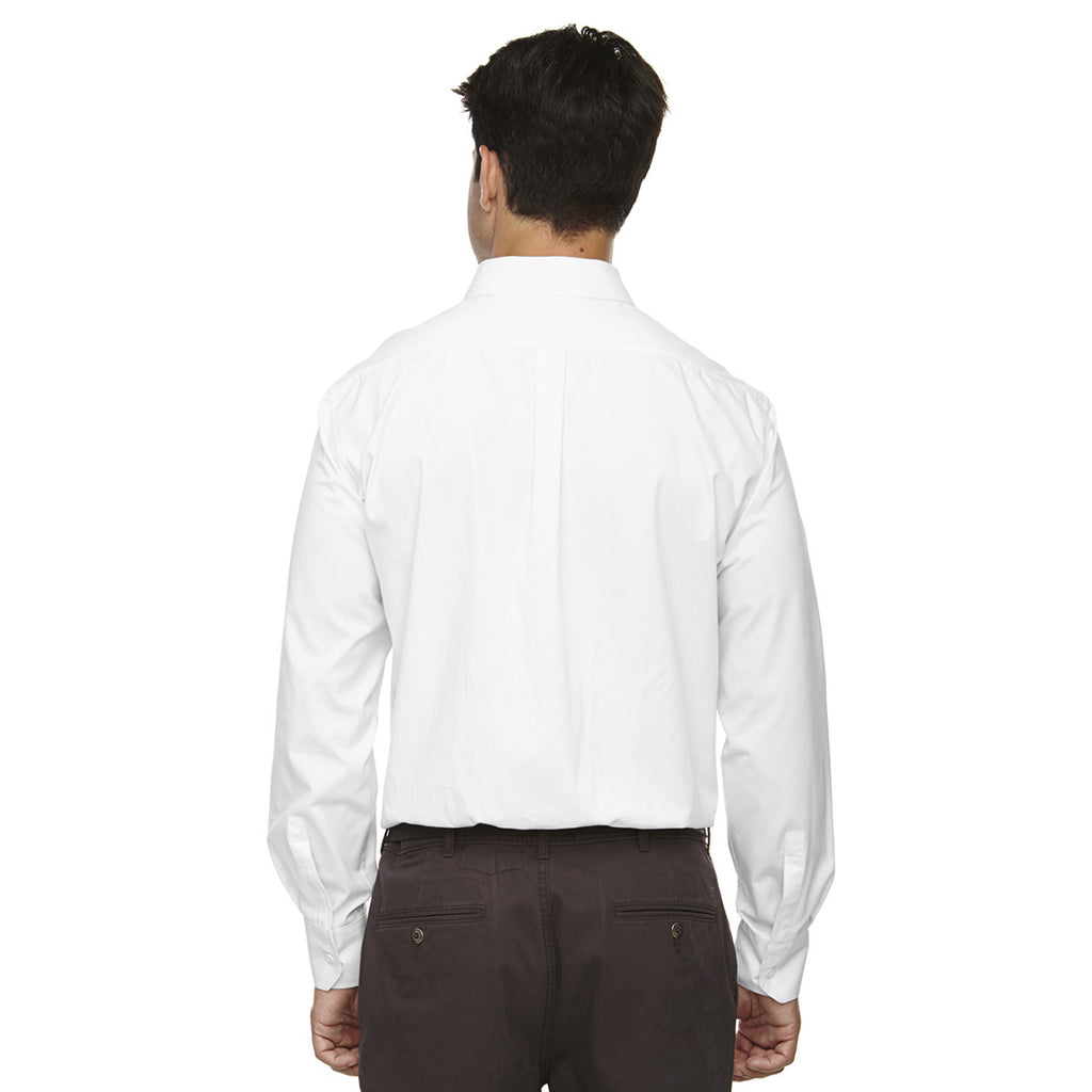 Core 365 Men's White Operate Long-Sleeve Twill Shirt