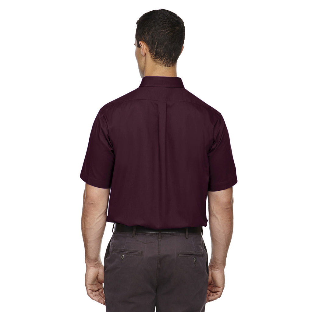 Core 365 Men's Burgundy Optimum Short-Sleeve Twill Shirt