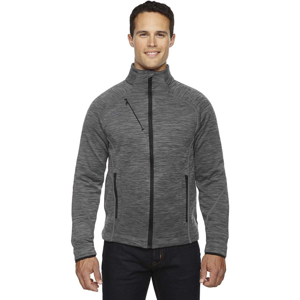 North End Men's Carbon/Black Flux Melange Bonded Jacket