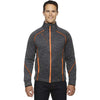 North End Men's Carbon/Orange Soda Flux Melange Bonded Jacket