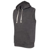 J. America Men's Black Triblend Triblend Sleeveless Hoodie