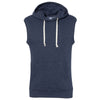 J. America Men's True Navy Triblend Triblend Sleeveless Hoodie