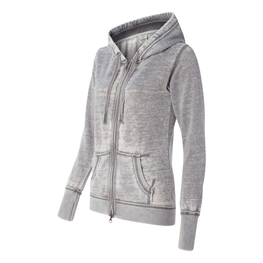 J. America Women's Cement Zen Fleece Full-Zip Hooded Sweatshirt