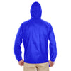 UltraClub Men's Royal Quarter-Zip Hooded Pullover Pack-Away Jacket