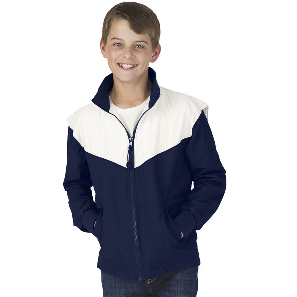 Charles River Youth Navy/White Championship Jacket