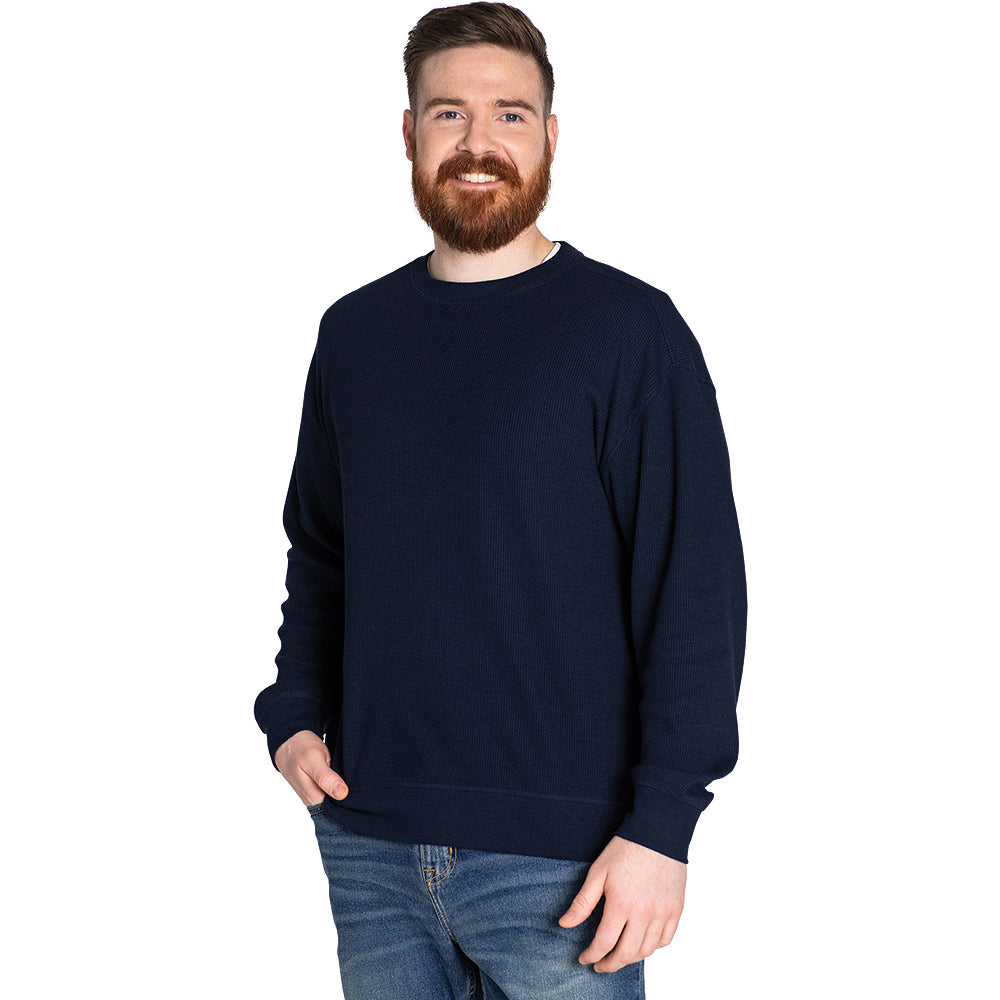 Charles River Unisex Navy Waffle Crew Neck Sweatshirt