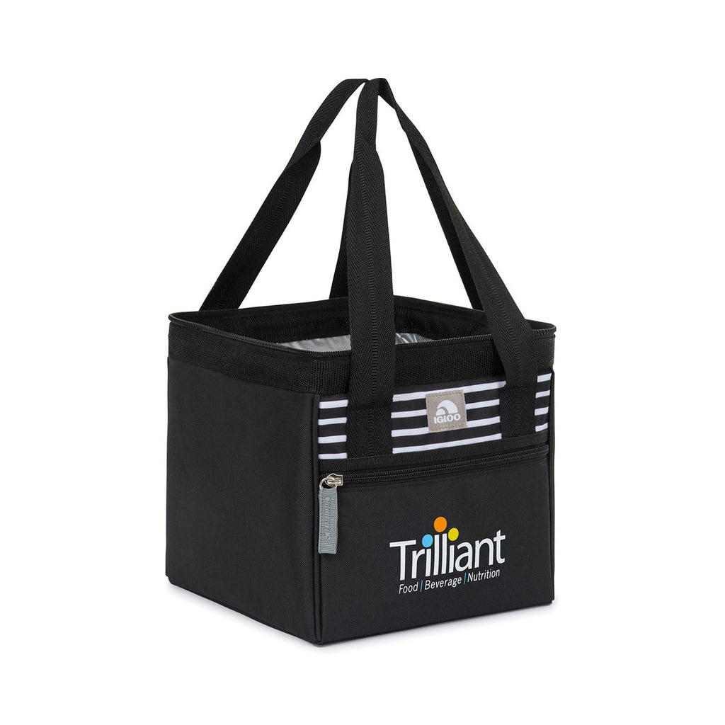 Igloo Black Paneled Stripes Leftover Lunch Bag