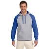 Jerzees Men's Oxford/Royal 8 Oz. Nublend Colorblock Raglan Pullover Hood