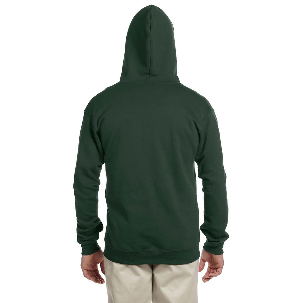 Jerzees Men's Forest Green 8 Oz. Nublend Fleece Full-Zip Hood