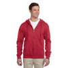 Jerzees Men's True Red 8 Oz. Nublend Fleece Full-Zip Hood