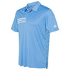 adidas Men's Lucky Blue/White 3 Stripe Chest Polo