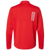 adidas Men's Team Collegiate Red/Grey Two 3-Stripes Double Knit Quarter-Zip Pullover