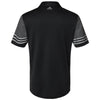 adidas Men's Black/Grey Three Striped Sleeve Sport Shirt