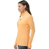 adidas Women's Acid Orange Melange 3-Stripes Quarter Zip Pullover